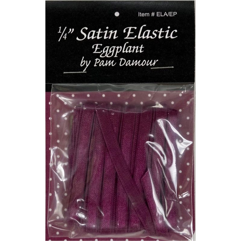 Satin Elastic - Eggplant - 1/4 (6mm) - 4yd