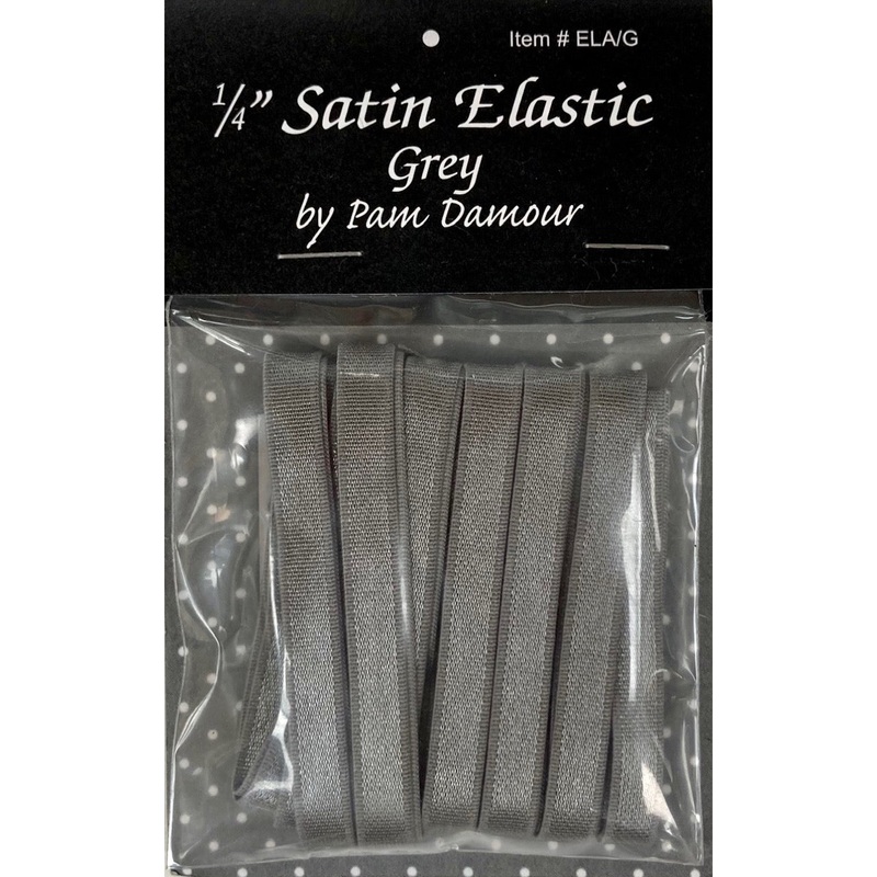 Satin Elastic - Grey - 1/4 (6mm) - 4yd