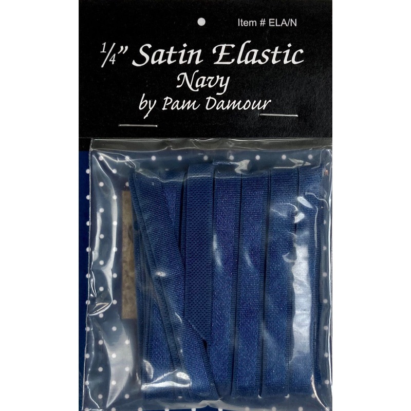 Satin Elastic - Navy - 1/4 (6mm) - 4yd