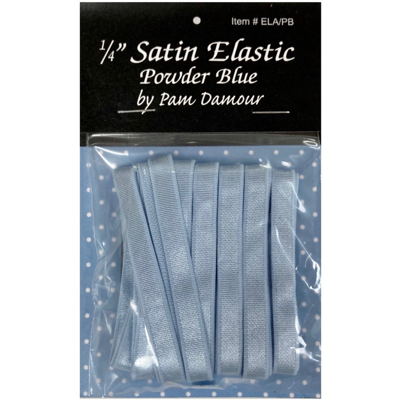Satin Elastic - Powder Blue - 1/4 (6mm) - 4yd