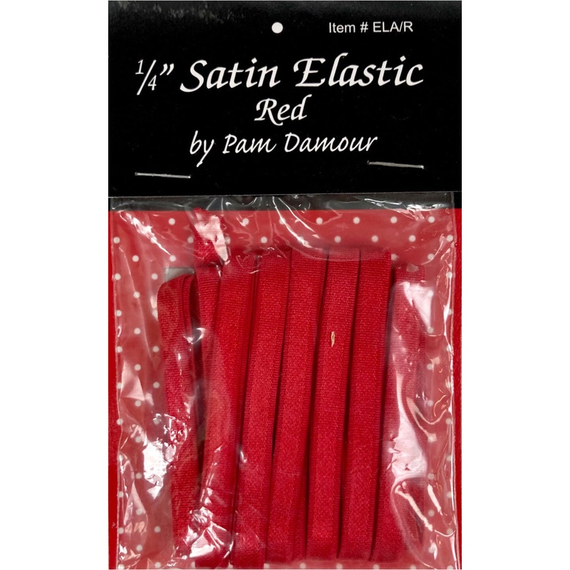 Satin Elastic - Red - 1/4 (6mm) - 4yd