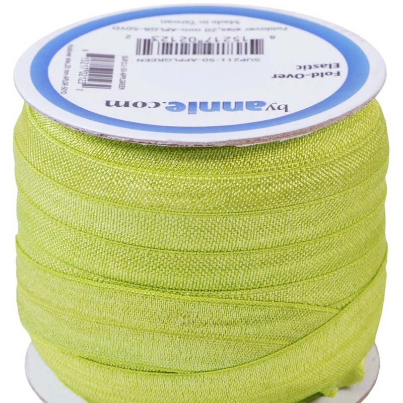 ByAnnie Fold Over Elastic - 20mm - Apple Green