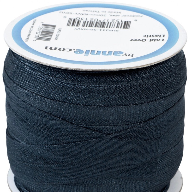 ByAnnie Fold Over Elastic - 20mm - Navy