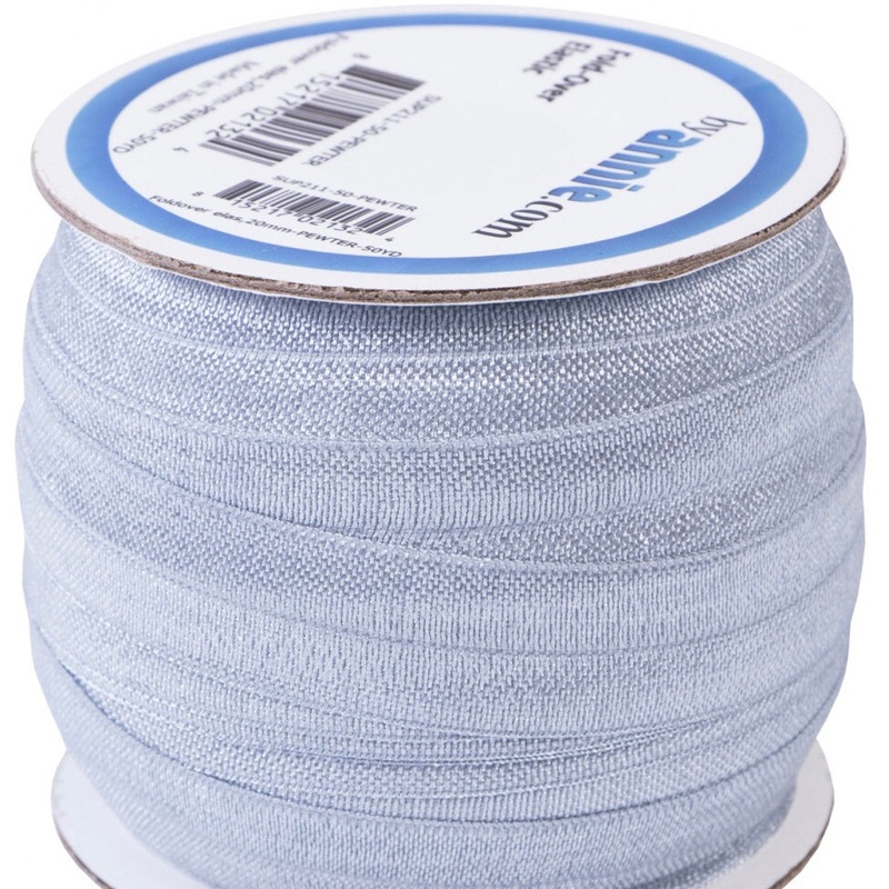 ByAnnie Fold Over Elastic - 20mm - Pewter