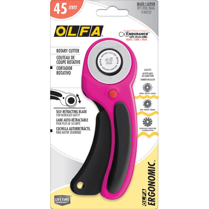 Ergonomic Rotary Cutter - 45mm - Magenta