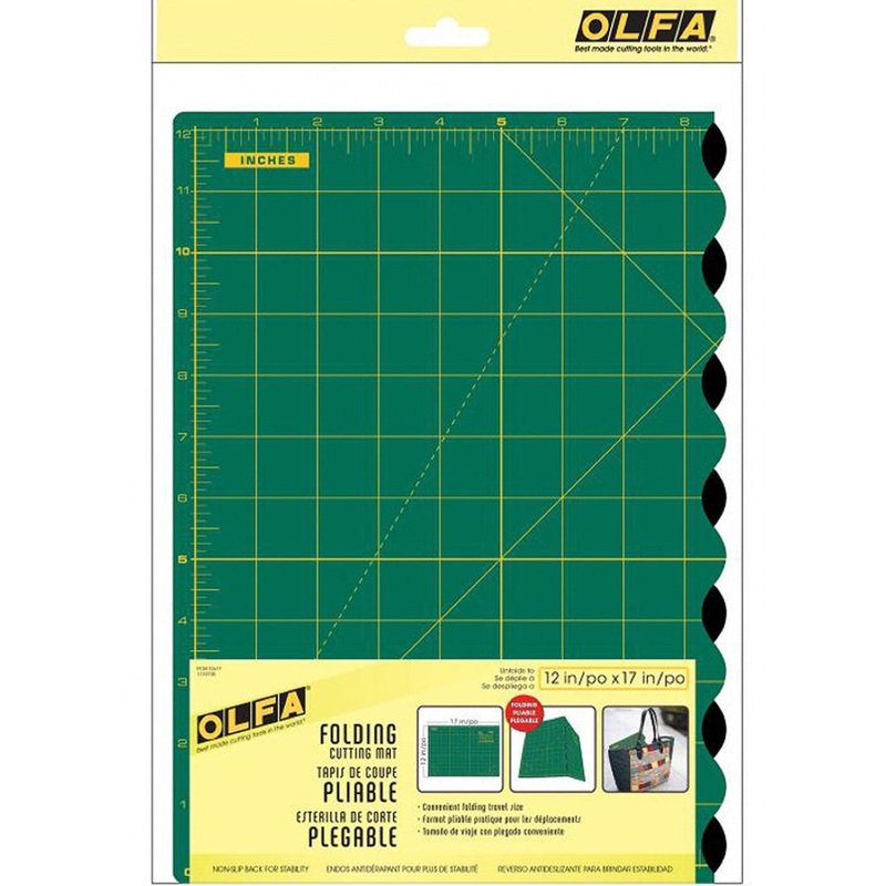 Folding Rotary Cutting Mat - 12 x 17 - Green