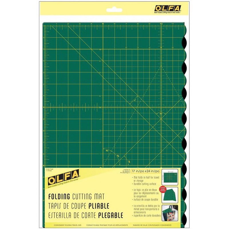 Folding Rotary Cutting Mat - 17 x 24 - Green