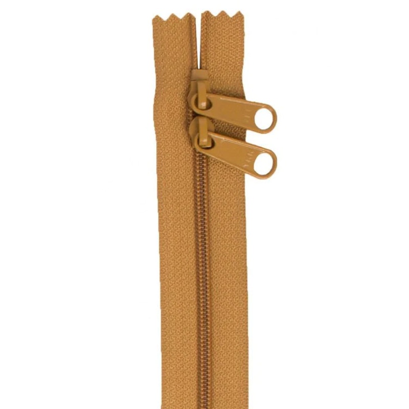 30 Handbag Zipper - Double Slide - Golden Brown