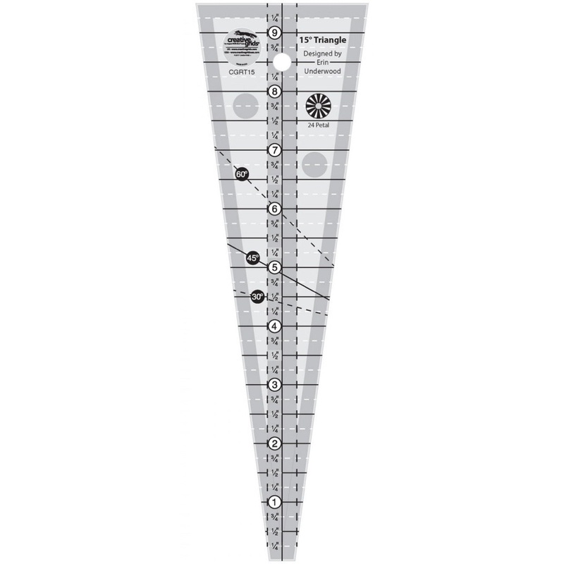 Non-Slip Ruler - 15 degree Dresden Plate - 9.5