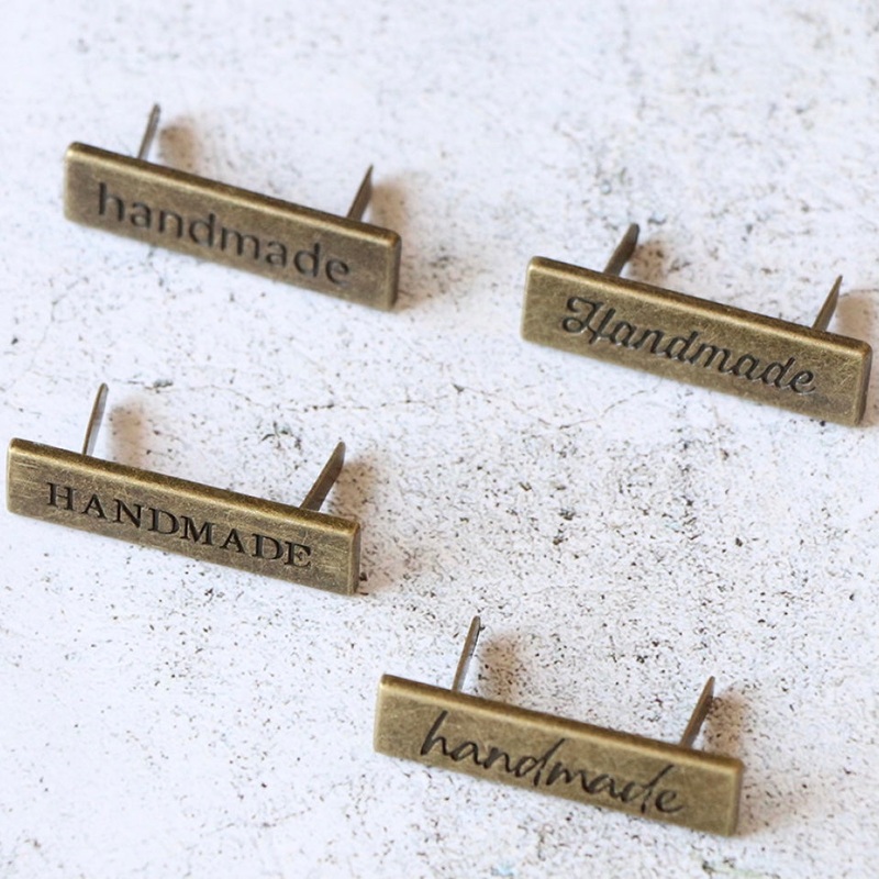 Purse Label  - Antique Brass - handmade - 4pc