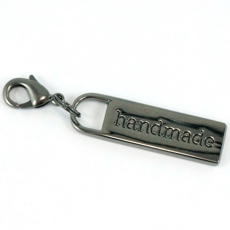 Zipper Pull  - Gunmetal - handmade
