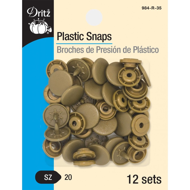 Plastic Snaps - 1/2 - 12pc - Gold