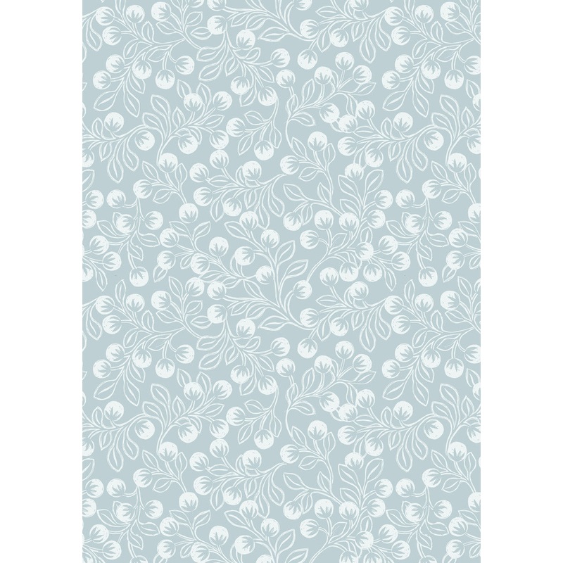 Snowberries Flannel - Ice Blue