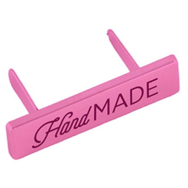Tula Pink - Metal Label with Washer - Handmade - Pink