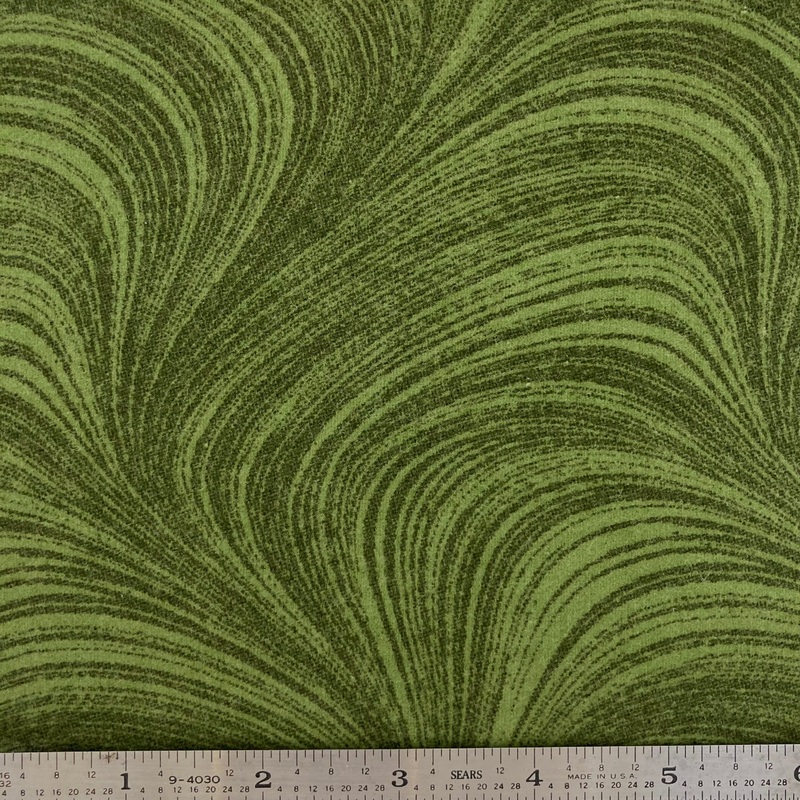 Wave Texture 108 Flannel Backing - Olive