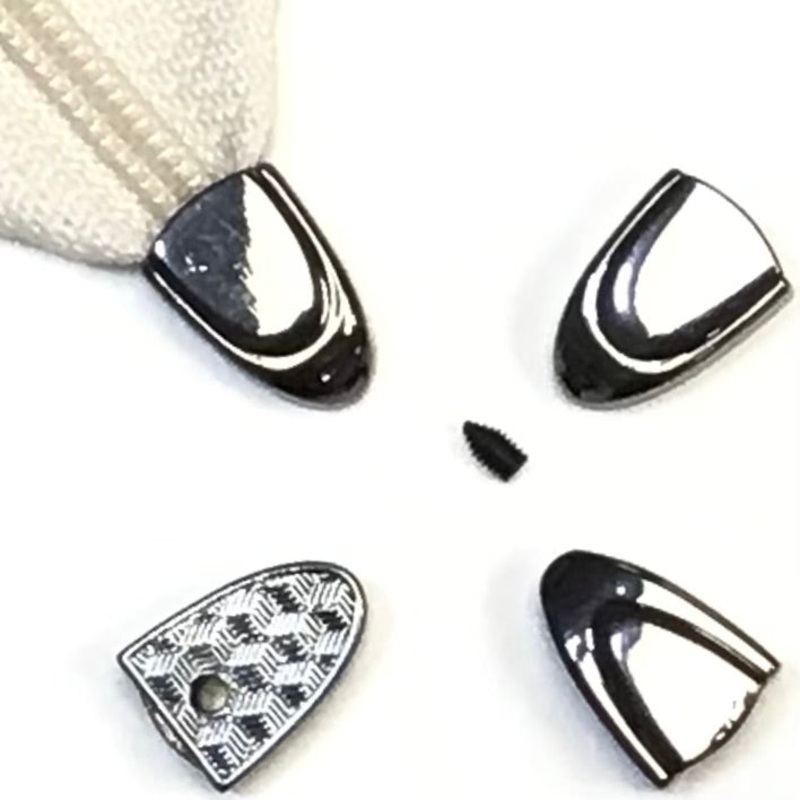 Zipper Cord Ends - 1/2 - 4 pack - Black