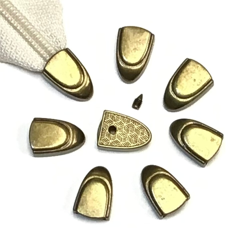 Zipper Cord Ends - 1/2 - 8 pack - Bronze