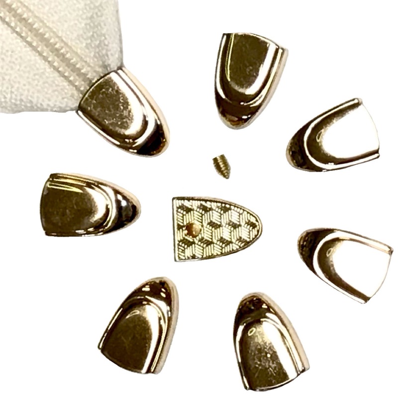 Zipper Cord Ends - 1/2 - 8 pack - Yellow Gold