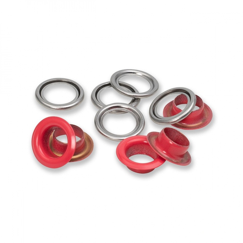 Eyelets with Washers - 11mm - 20 pack - Red