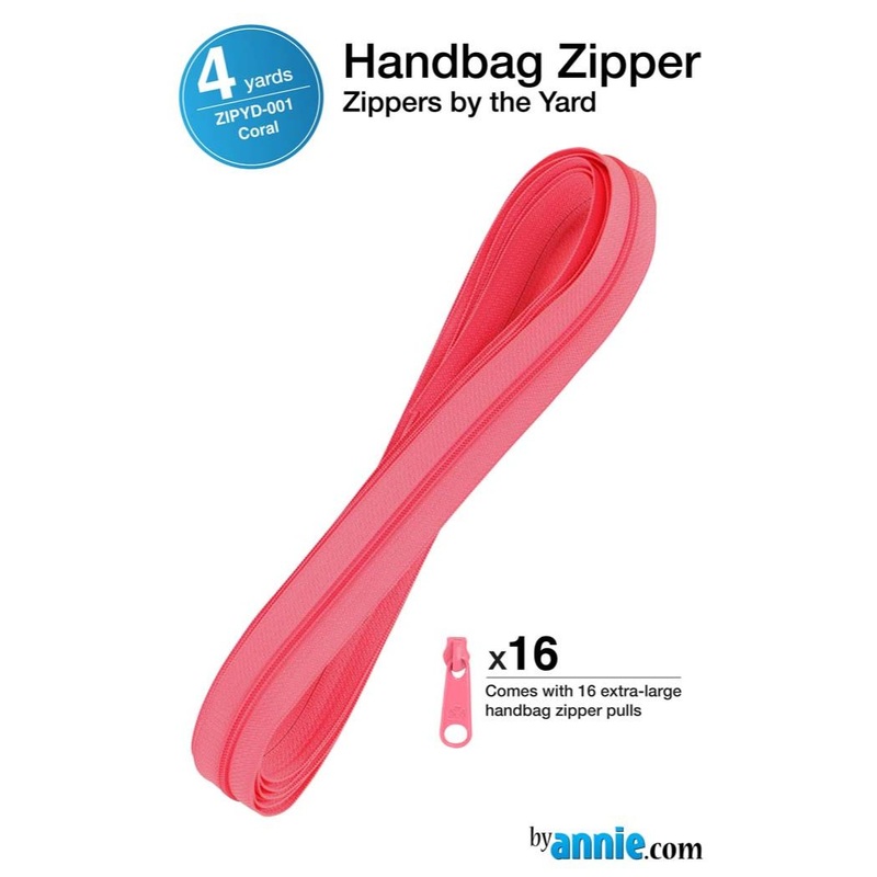 ByAnnie - Zippers by the Yard - 4y & 16 pulls - Coral