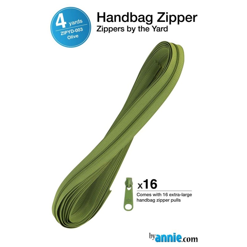 ByAnnie - Zippers by the Yard - 4y & 16 pulls - Olive