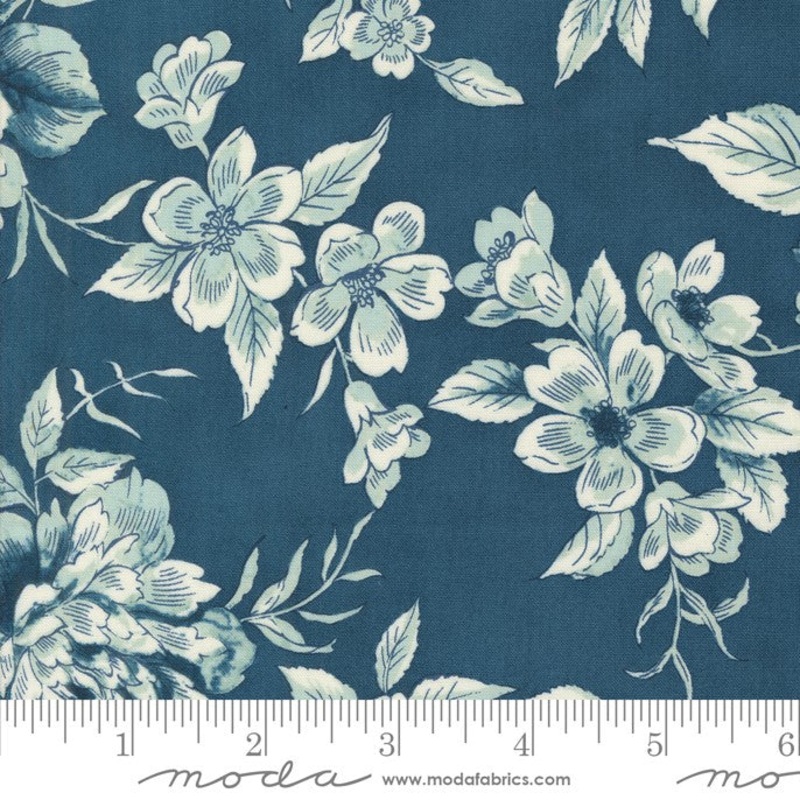 Sandalwood 108 Backing - Camellia Florals - Indigo