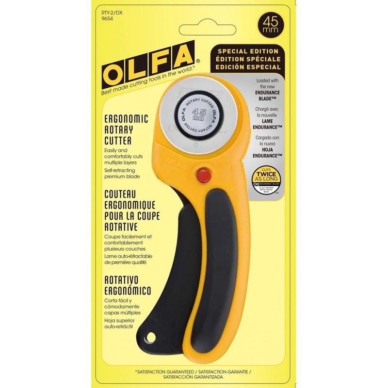 Ergonomic Rotary Cutter - 45mm - Yellow