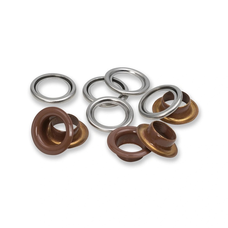 Eyelets with Washers - 11mm - 20 pack - Dark Brown