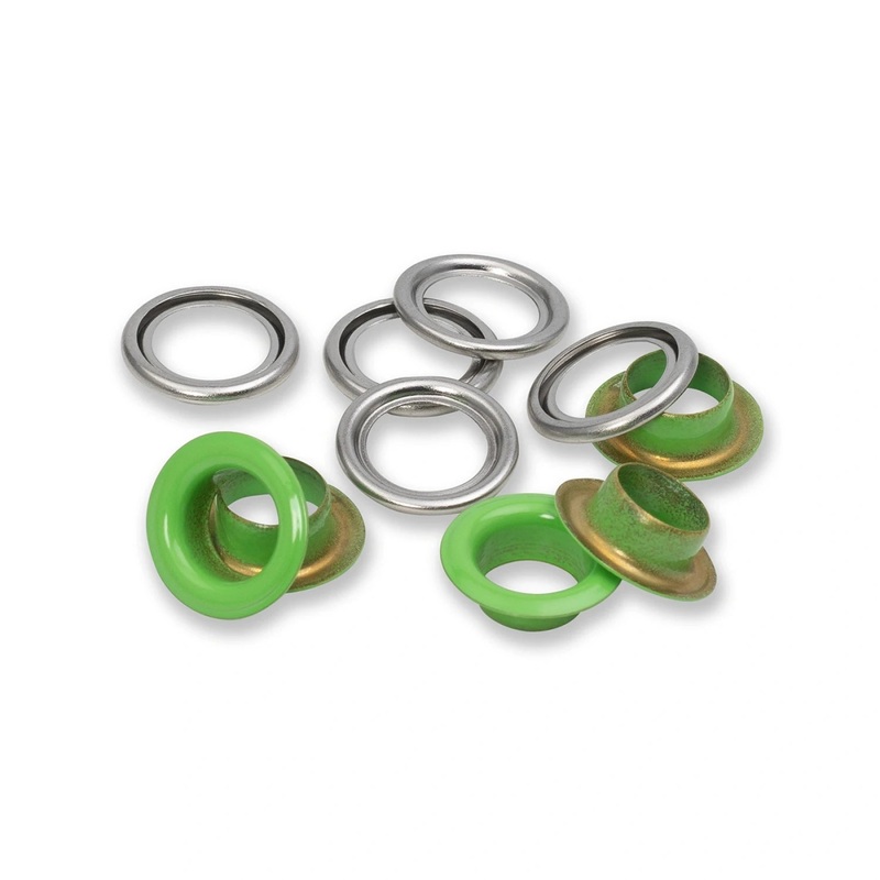 Eyelets with Washers - 11mm - 20 pack - Light Green