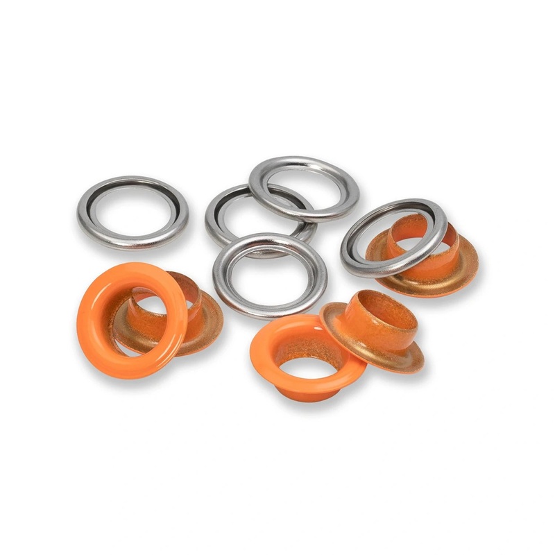 Eyelets with Washers - 11mm - 20 pack - Orange