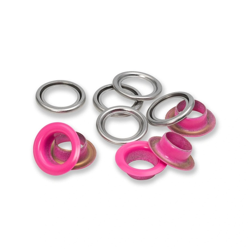 Eyelets with Washers - 11mm - 20 pack - Pink