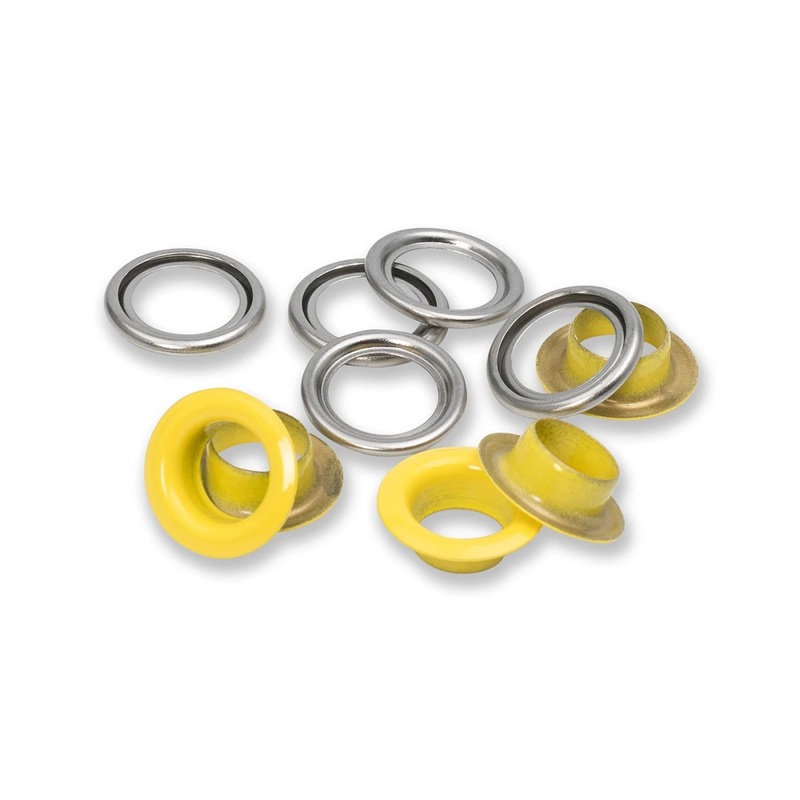 Eyelets with Washers - 11mm - 20 pack - Yellow