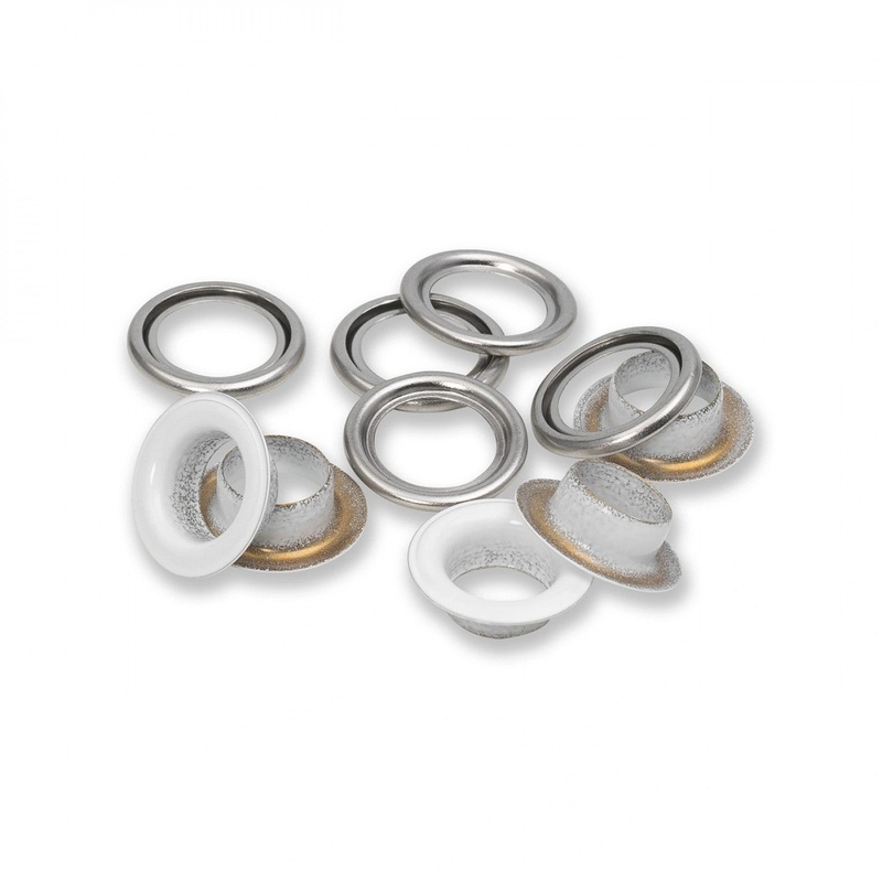 Eyelets with Washers - 14mm - 15 pack - White