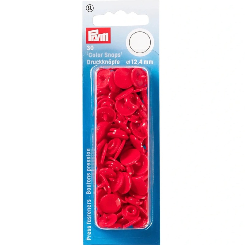 Plastic Snaps - 12.4mm - 30pc Red