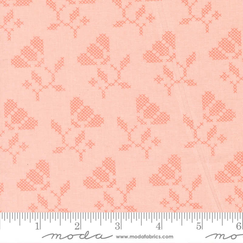 Sunbonnet - Cross Stitch Flower - Pink