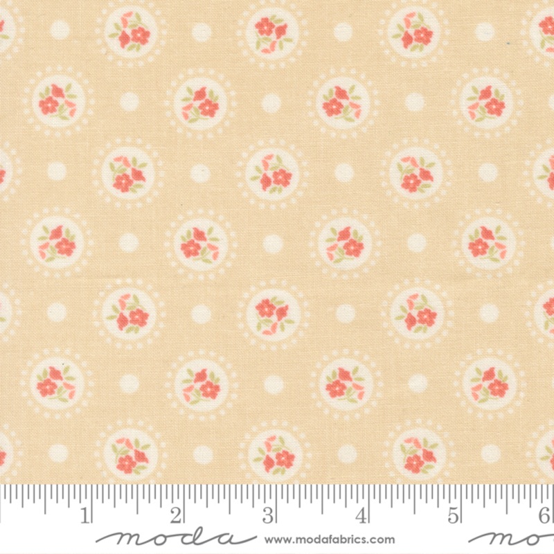 Sunbonnet - Flower Dots - Almond