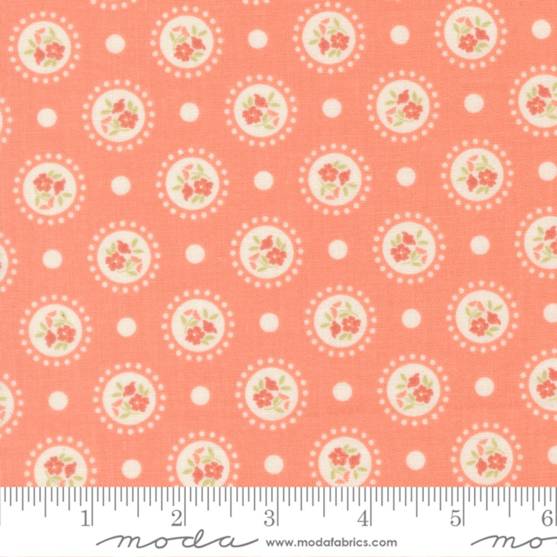 Sunbonnet - Flower Dots - Coral