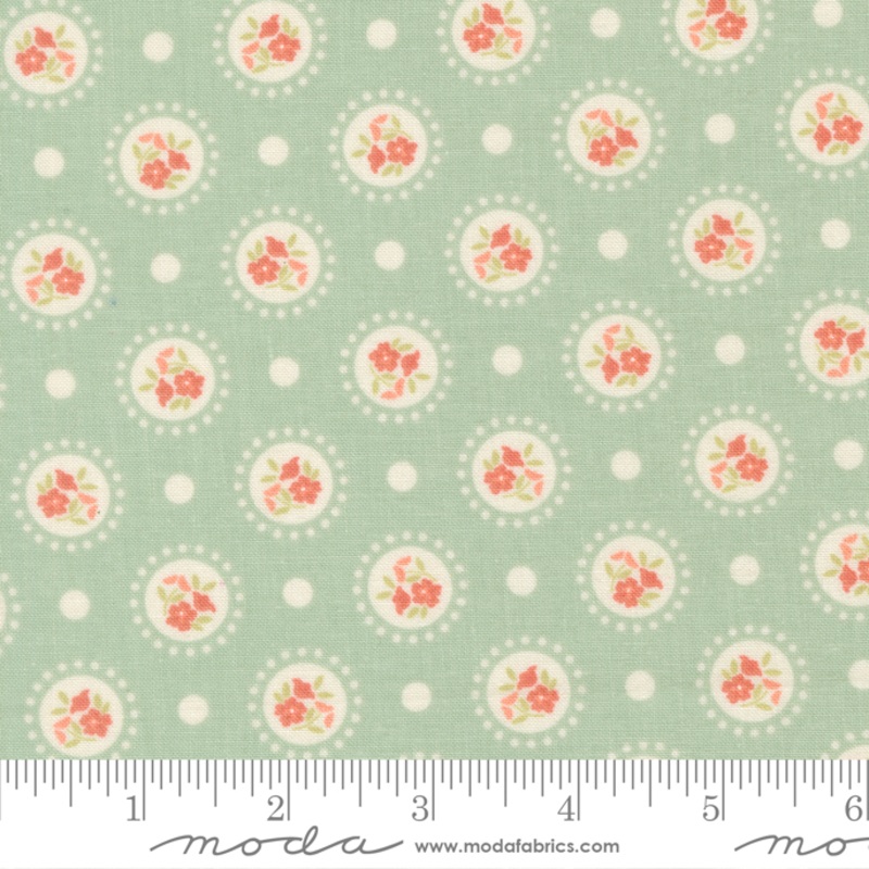 Sunbonnet - Flower Dots - Dusty Blue