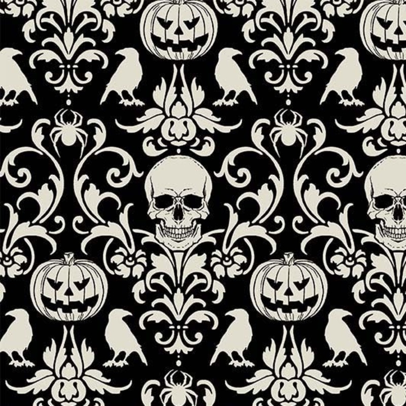 Boo-tiful - Spooky Damask - Black