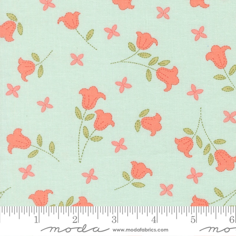 Sunbonnet - Embroidered Blooms - Pale Blue