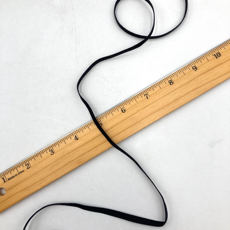 1/4 Flat Black Elastic | By the Yard