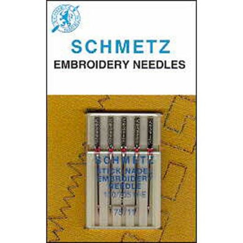 Schmetz Embroidery Needles, 5 Count, Assorted Sizes, 75, 90