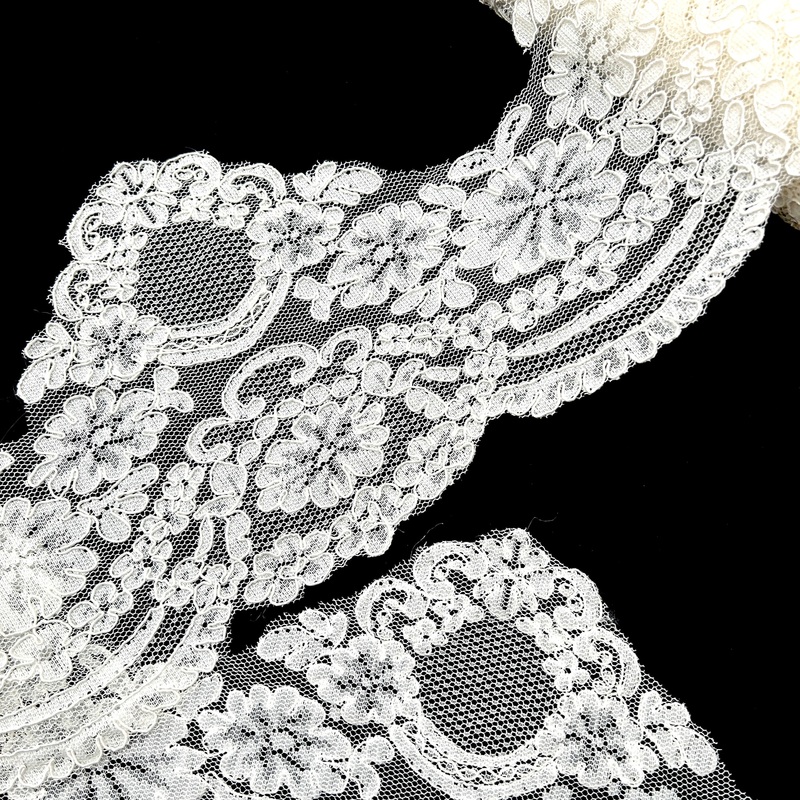 Carriage Ride | 9 Embroidered Mesh Corded Lace | Off-White