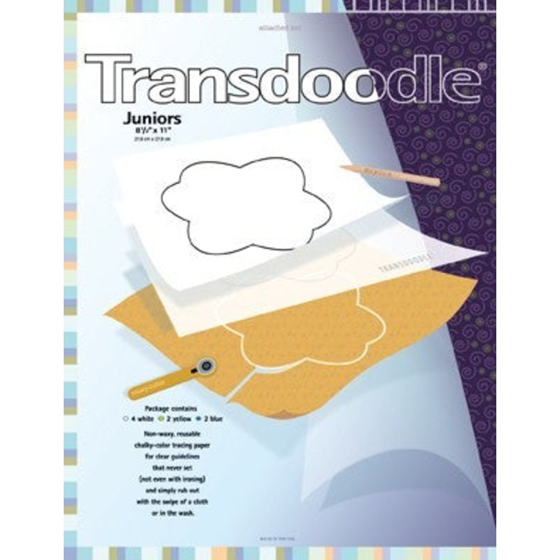 Transdoodle Juniors, 18 x 24, Reusable Transfer Tracing Paper, 4 Sheets, White