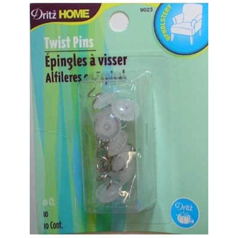 Twist Pins - Clear Plastic - 10 Count