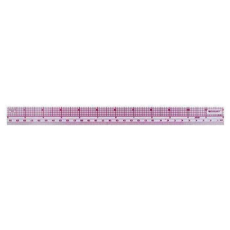 Westcott C-THRU (Transparent) Inch/Metric Beveled Ruler, 12