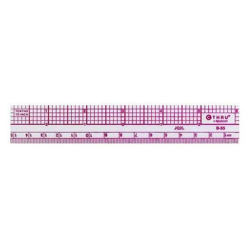 Westcott C-THRU (Transparent) Inch/Metric Beveled Ruler 6