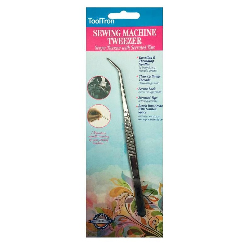 ToolTron Sewing Machine/Serger Tweezers with Serrated Tips