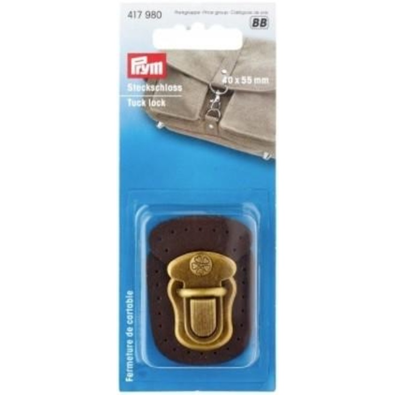 Tuck Lock, 40MM x 55MM, Antique Brass