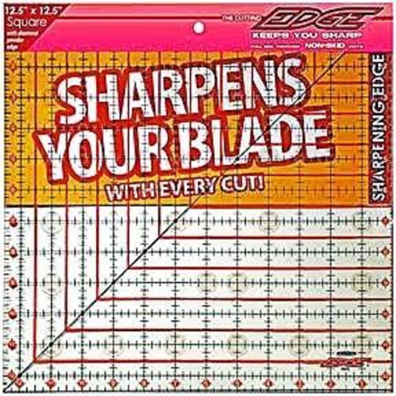 Sullivans Cutting Edge CLEAR Rulers, Non-Skid & Sharpens Your Blade, 12.5 x 12.5